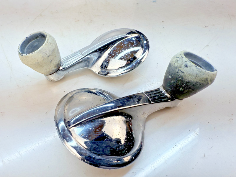 OEM 1958-1964 Impala Belair Chrome Vent Window Crank Handle PAIR 59 61 62 B79-38