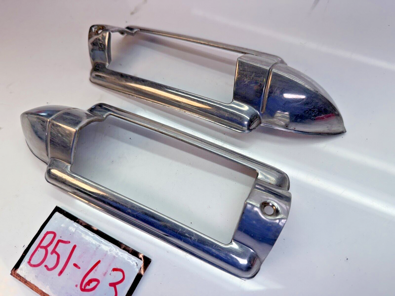 OEM 1946 47 48 Plymouth Front Turn Signal Parking Light Bezels Pair RH LH B51-63