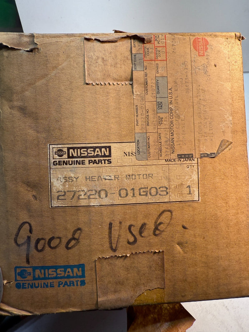 NOS OEM 86-95 NISSAN Pickup 87-95 Pathfinder Blower Motor 2722001G03 C8-2