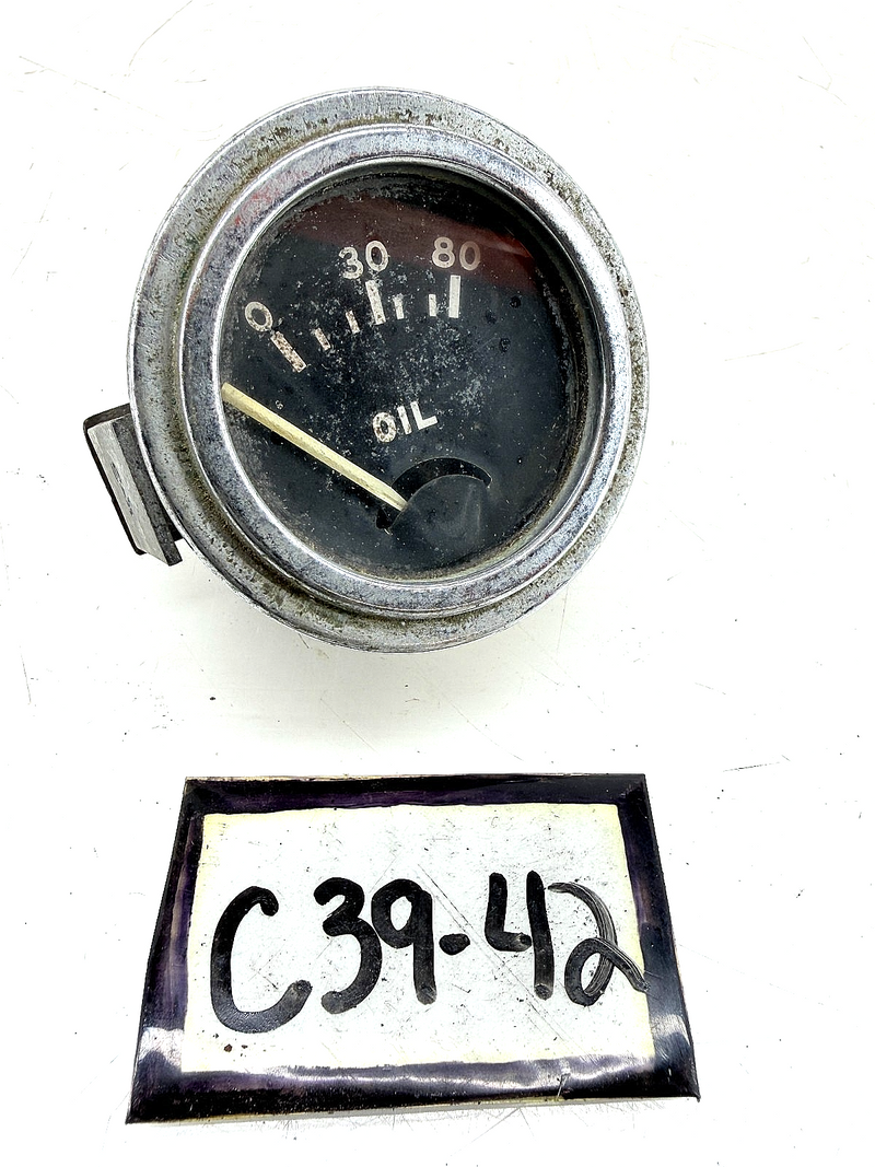Vintage 1932 - 1948 Ford Hot Rod Glass Oil Pressure Gauge S6997N C39-42
