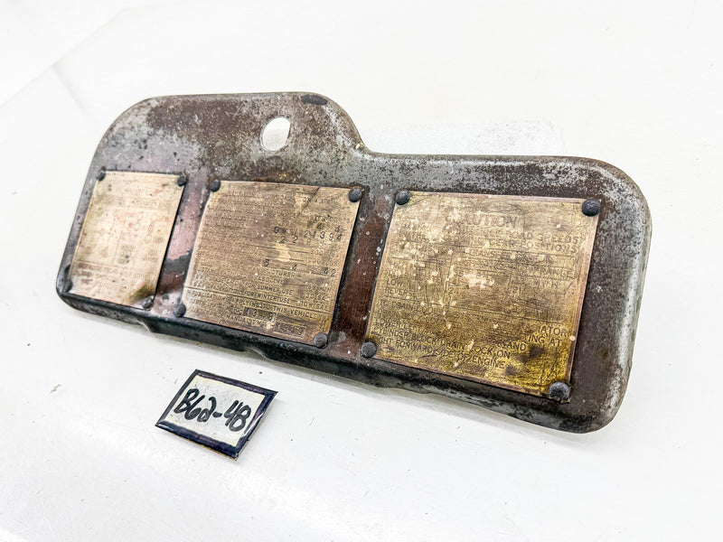 Original 1942 FORD GPW WWII JEEP GLOVE BOX DOOR with 3 DATA PLATES G503 B62-48