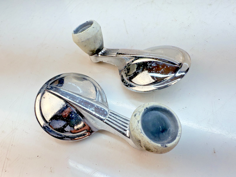 OEM 1958-1964 Impala Belair Chrome Vent Window Crank Handle PAIR 59 61 62 B79-38