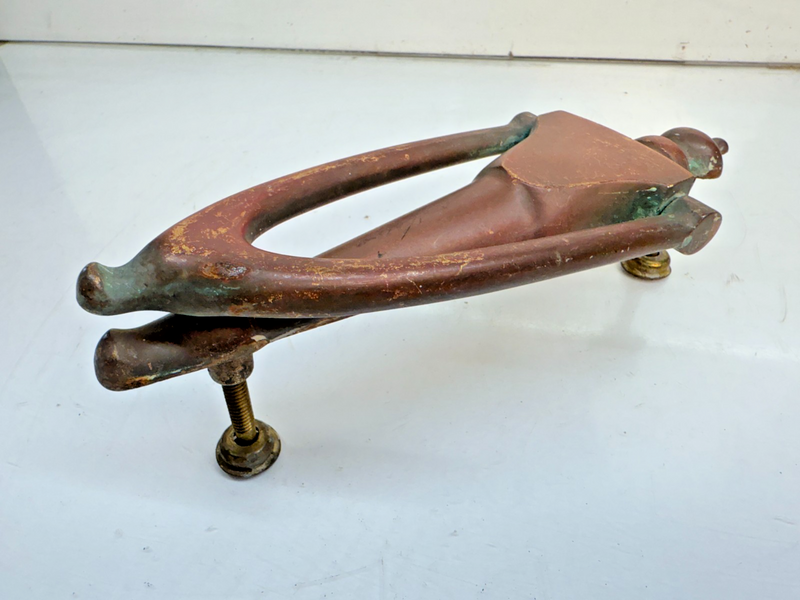 VINTAGE ANTIQUE 1920'S - 1940's BRASS TALL FEDERAL STYLE DOOR KNOCKER 8" B68-12
