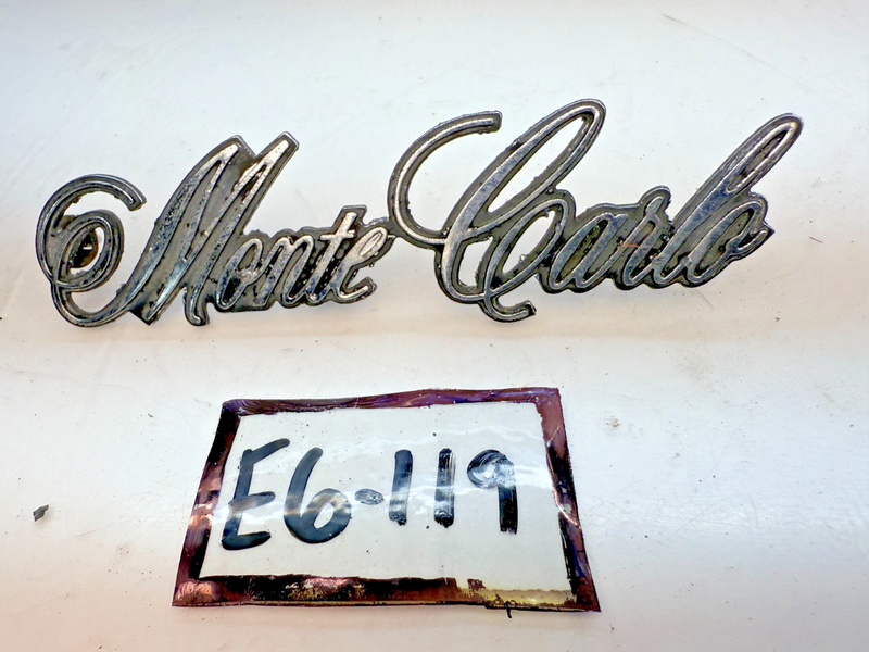 OEM 1973 19174 1975 1976 1977 CHEVY MONTE CARLO FENDER EMBLEM GM 328945 E6-119