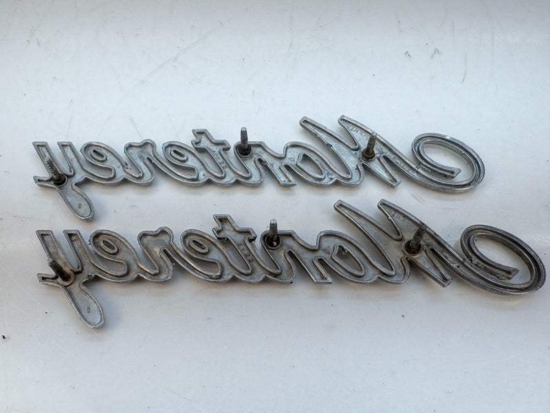 VINTAGE OEM 1971 1972 MERCURY MONTEREY PAIR SCRIPT EMBLEM BADGE E5-32