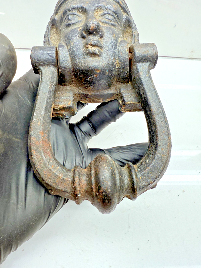 VINTAGE Cast 19TH CENTURY Egyptian Revival Door Knocker Sphinx B68-7