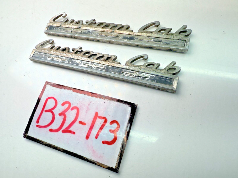 OEM 1968 - 1972 Ford Custom Cab Truck Emblem Badge PAIR Custom B32-173