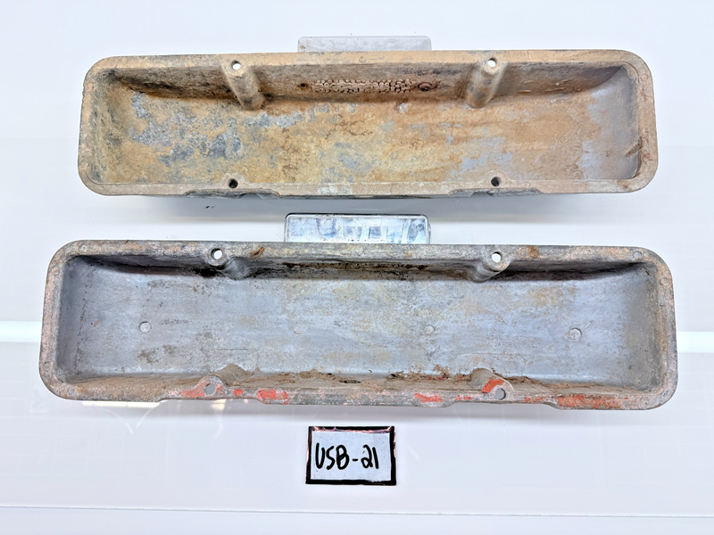 CAL CUSTOM FINNED ALUMINUM VALVE COVERS  283 327 SBC CHEVY 40-2000 U5B-21