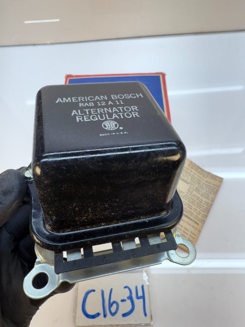 NOS American Bosch Voltage Regulator RAB 12A 11 C16-34