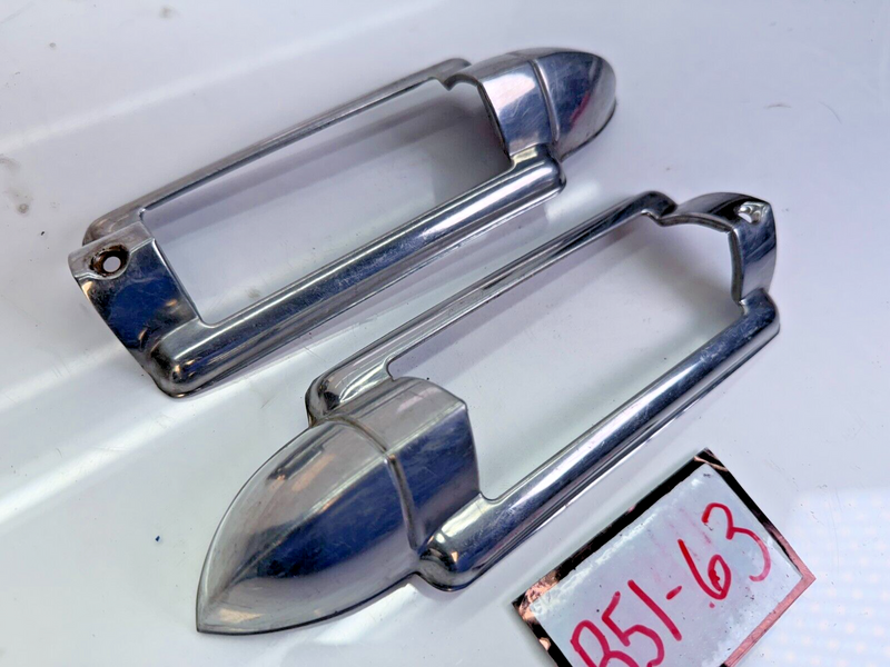 OEM 1946 47 48 Plymouth Front Turn Signal Parking Light Bezels Pair RH LH B51-63
