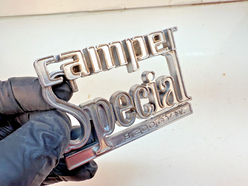 OEM 1973 - 1980 Chevy Camper Special Fender Badge Emblem Squarebody E7-96