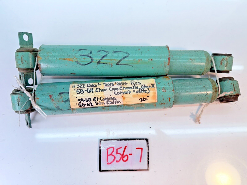 NOS Delco GM 1958 - 1964 Chevy El Camino Superide Rear Shocks Pair H-322 B56-7