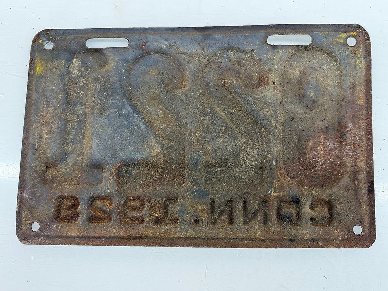 Original Paint 1928 8221 Connecticut License Plate Sign C47-76