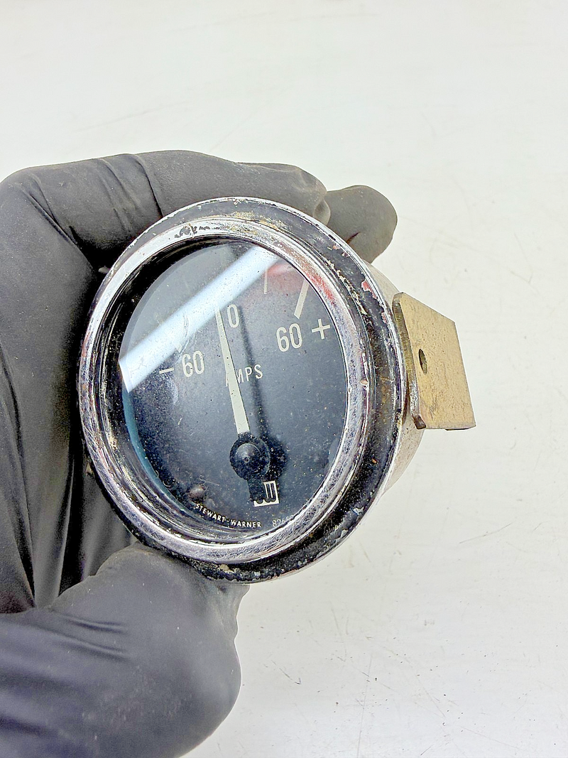 Vintage Stewart Warner Marine Deluxe Ammeter 60 Amp 1960s Boat SW 826538 C39-62