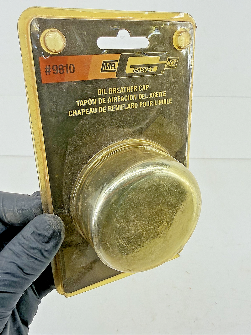 Mr Gasket Crankcase Breather 9810 Chrome Push-in Breather Round C49-17