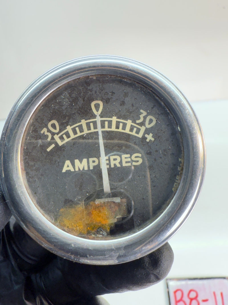 Vintage MF  Amperes Gauge 4015-5-3 Tractor Car Auto Rat Rod B8-11