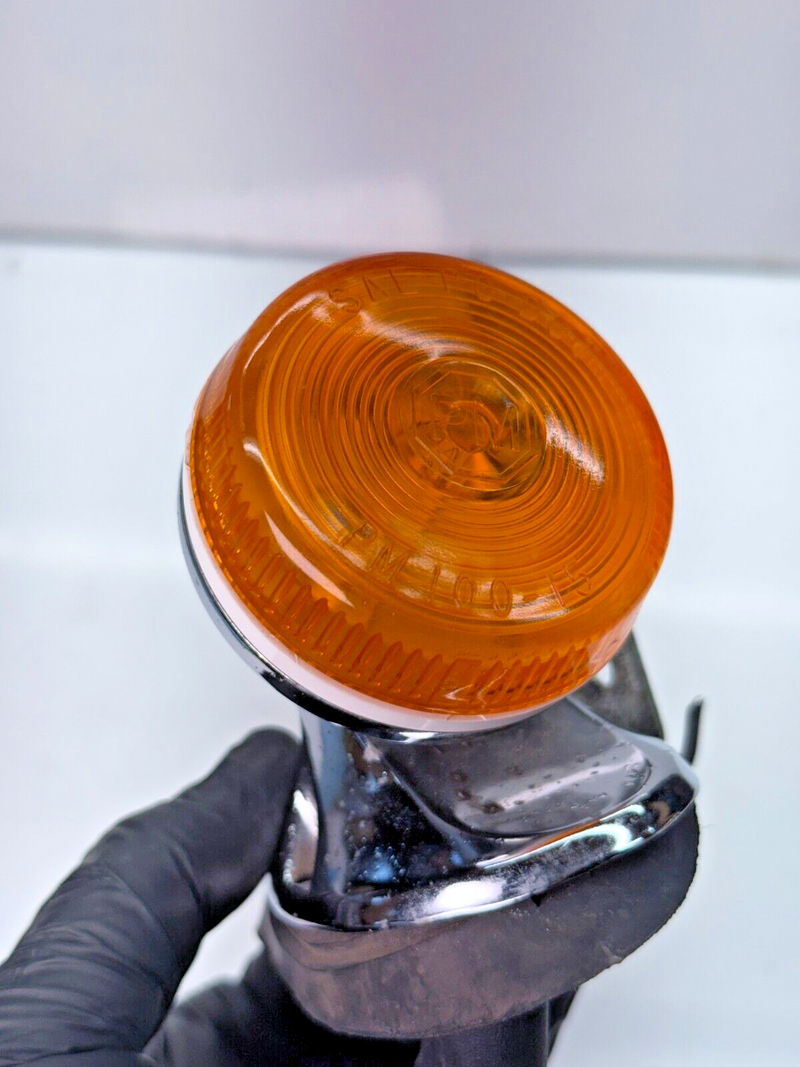 OEM Peterson Amber & Chrome Side Marker Lamp Lights 12V C22-49