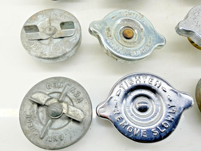 (12) Vintage LOT of 1960's FORD Radiator Caps Chevy Dodge Camaro Mustang C58-31