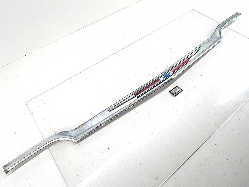 OEM 1964 Chevy Impala Belair Biscayne Hood Lip Molding Above Grille Aluminum