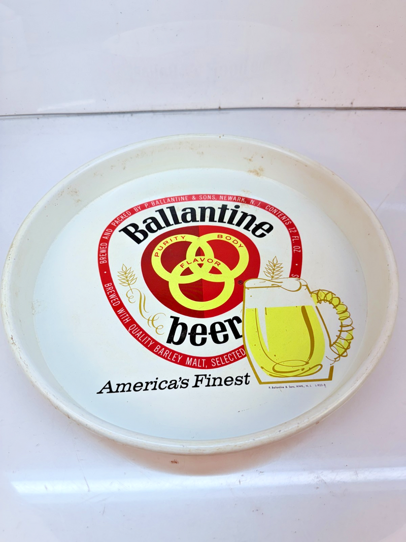 Vintage ORIGINAL Ballantine Beer Metal 13" Serving Tray L-923-B Tray-2