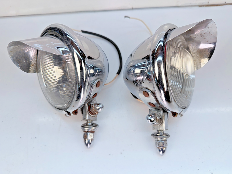 Vintage PAIR 1940s 1950s Bolt-On Spotlights GM Bomb Hot Rat Rod USA B83-64