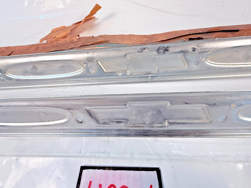 NOS 1960 - 1966 Chevrolet Pickup Ex G10 Pair Front Door Sill Plate 3882418 U3B-6