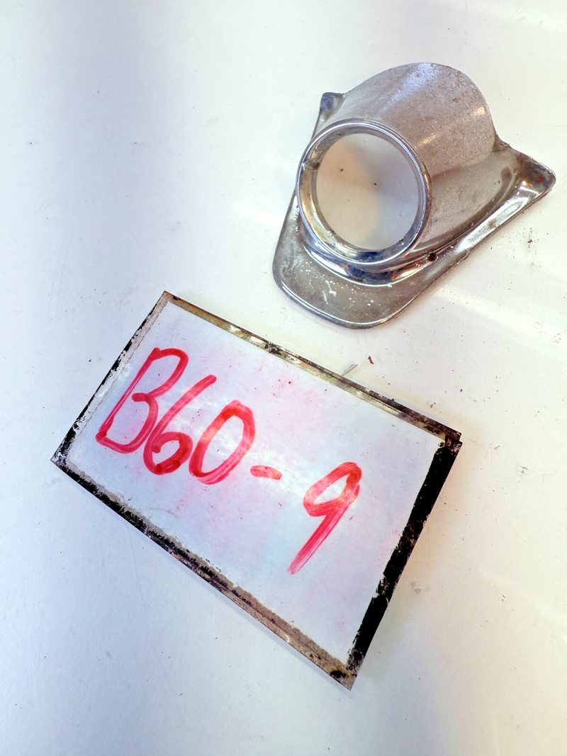 OEM 1960 Chevy Impala El Camino LH Chrome Windshield Wiper Escutcheon 60 B60-9