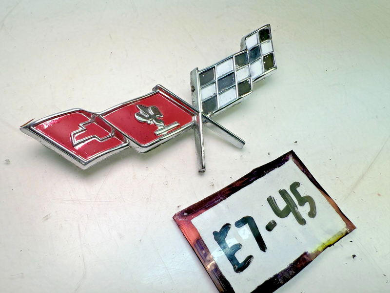 OEM 1979 C3 Corvette Gas Door Cross Flag Emblem GM 379935 E7-45