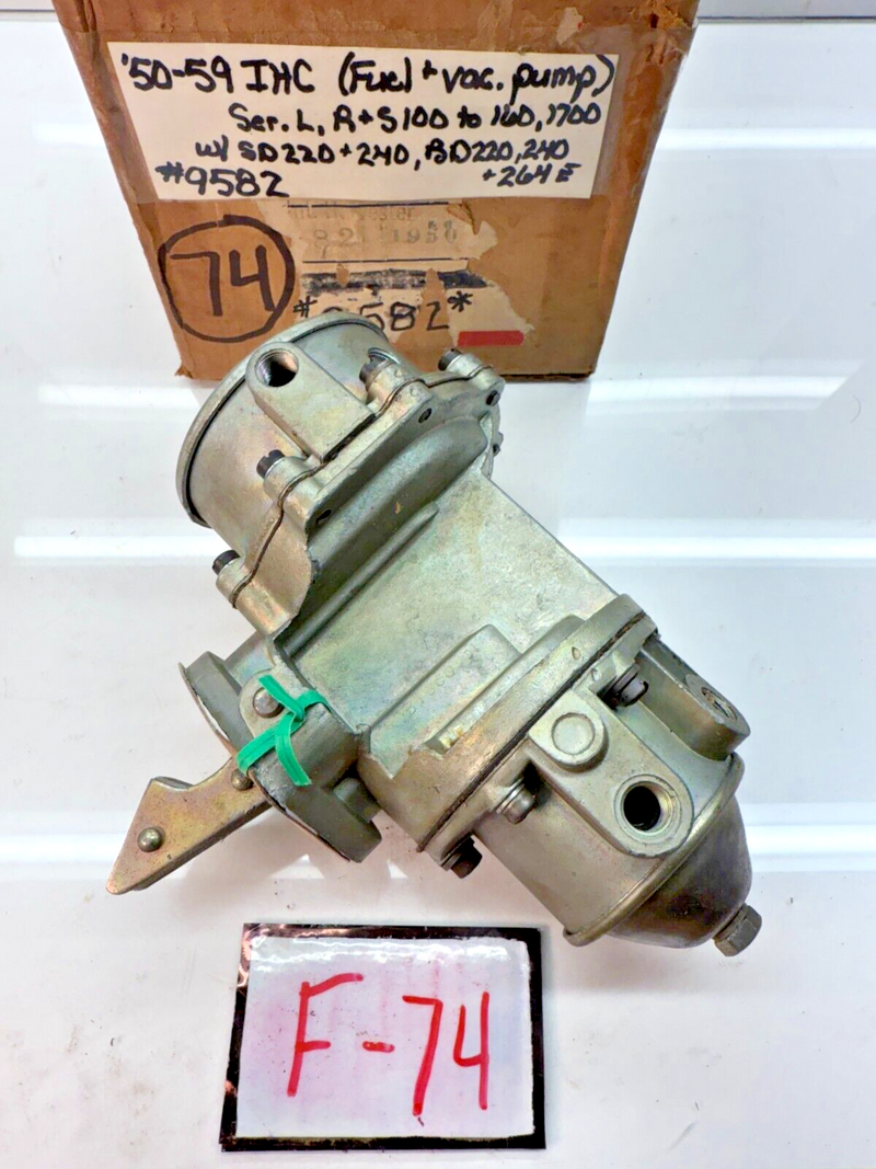 NORS FUEL PUMP 9582 1950 1951 1952 1953 1954 1955 IHC TRUCK SERIES L & R F-74