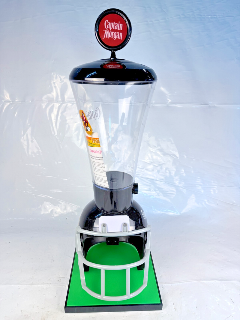 VERY RARE CAPTAIN MORGAN FOOTBALL HELMET LIQUOR DISPENSER (about 20" tall)
