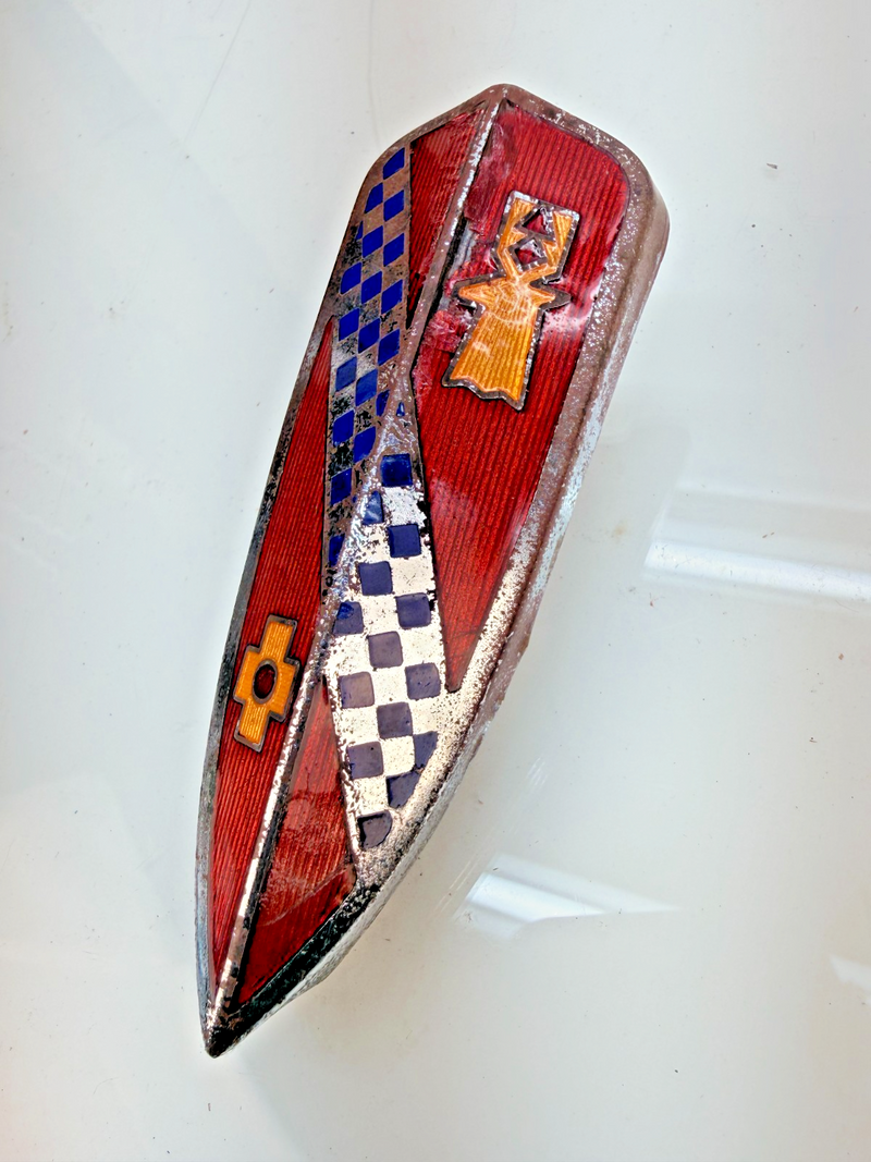 Vintage Original 1939 Buick Cloisonne Grille Ornament Emblem Badge E8-48