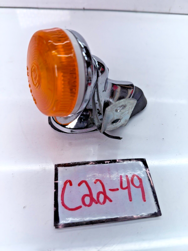 OEM Peterson Amber & Chrome Side Marker Lamp Lights 12V C22-49
