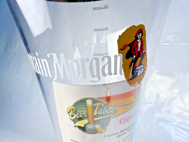 VERY RARE CAPTAIN MORGAN FOOTBALL HELMET LIQUOR DISPENSER (about 20" tall)