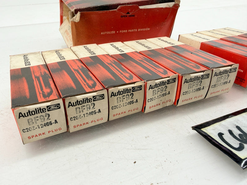 (9) NOS 1962 FORD AUTOLITE SPARK PLUGS C20Z-12405-A BF-92 C66-51