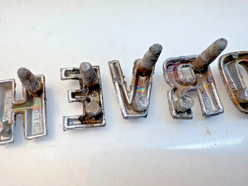 OEM 1960 1961 Chevy Impala Bel Air Chrome HOOD LETTERS "CHEVROLET" 60 61 E5-69