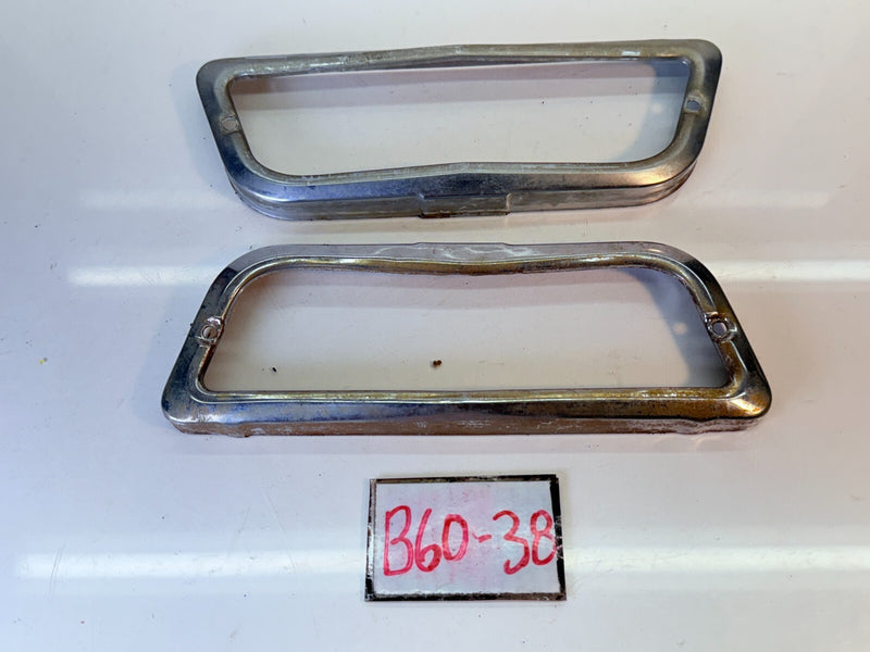 OEM 1960 Chevrolet Impala Parking Light Lamp Chrome Bezel Set 1853-39 60 B60-38