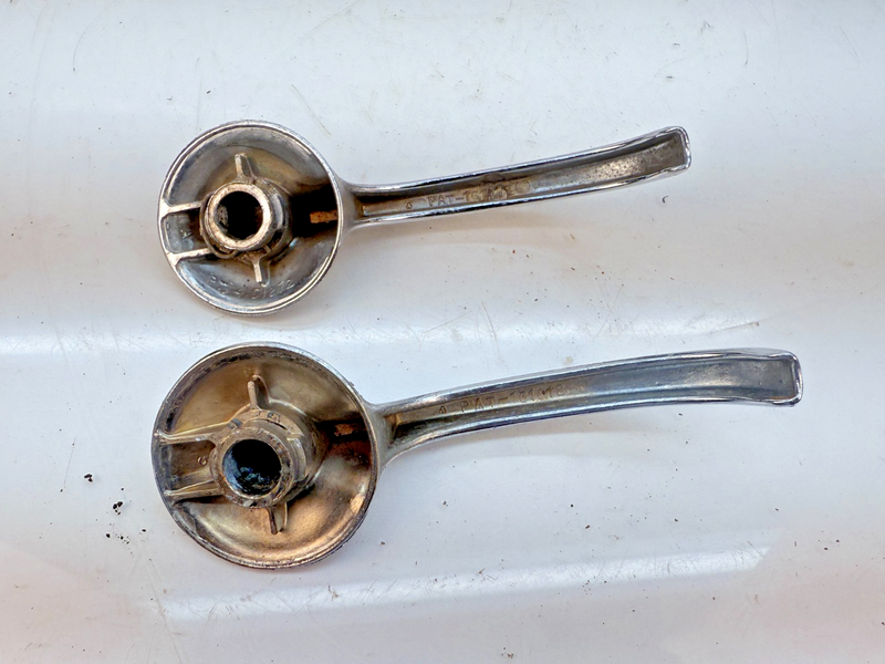 OEM 1950'S GM PAIR INTERIOR DOOR HANDLES 161018 57 CHEVROLET OLDSMOBILE B79-19