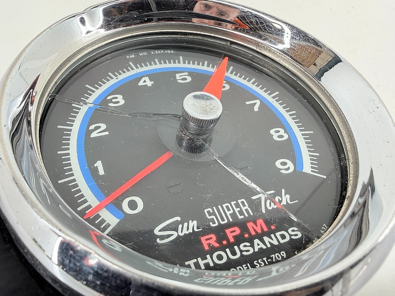 RARE 1960'S 1970'S SUN SUPER TACH 9K BLUE LINE TACHOMETER SST-709 DATE 9/1/1968