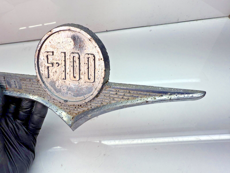 Vintage OEM 1955 1956 Ford F-100 Hood Side Emblem 16720 F100 Truck 55 56 B53-32