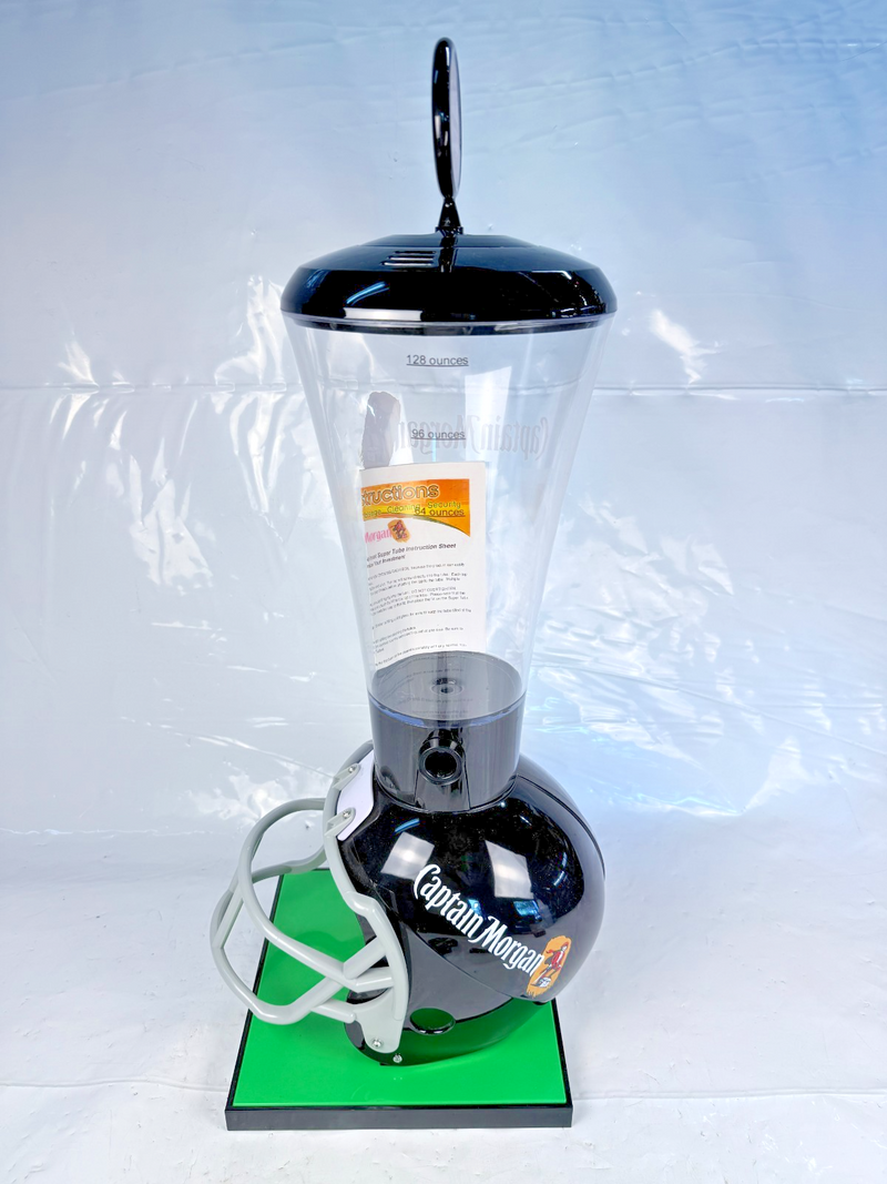 VERY RARE CAPTAIN MORGAN FOOTBALL HELMET LIQUOR DISPENSER (about 20" tall)