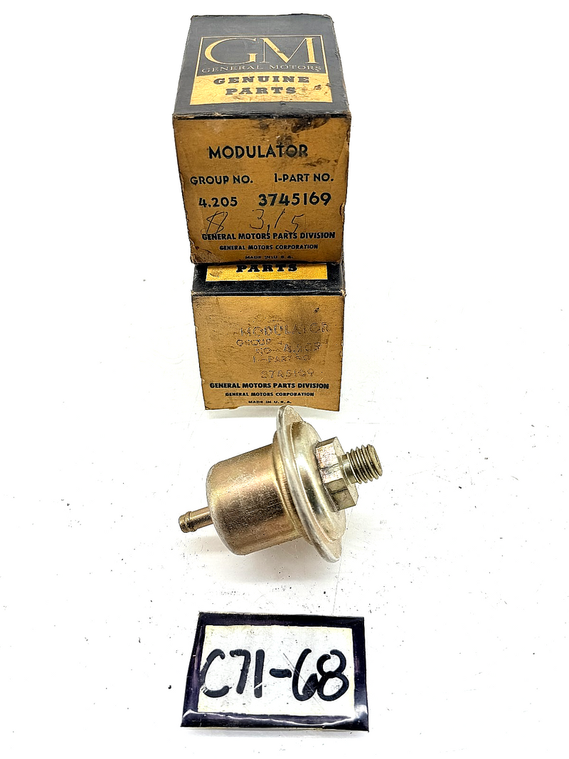 (1) NOS 1958 - 1962 Chevy Corvette Impala Trans. Vacuum Modulator 3745169 C71-68