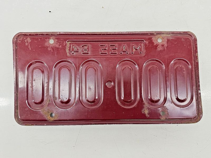 Orig. Paint 1964 SAMPLE 000000 Massachusetts License Plate MA 000-000 C76-81