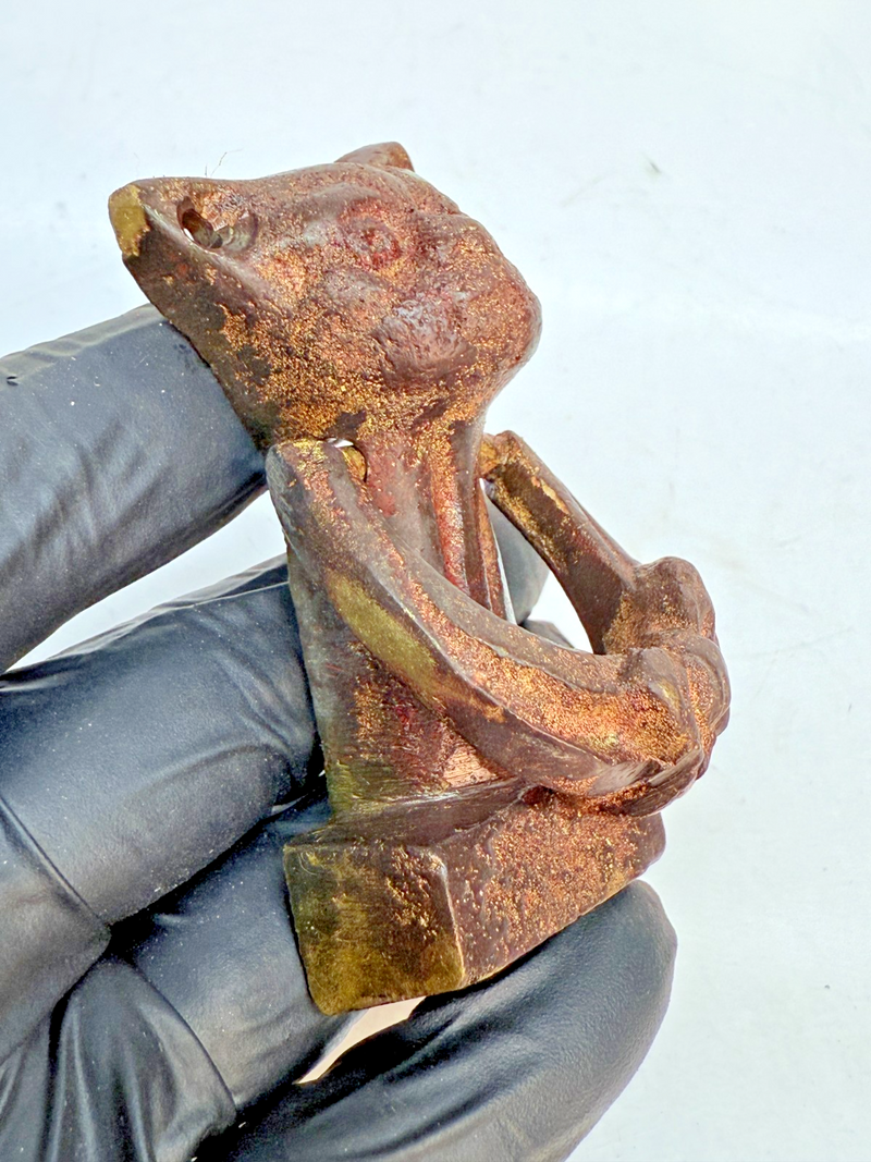 ORIGINAL Vintage Antique Winking Cheshire Cat Door Knocker 3.5" B68-33
