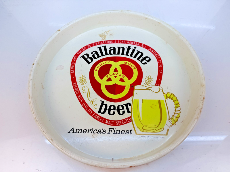 Vintage ORIGINAL Ballantine Beer Metal 13" Serving Tray L-923-B Tray-1