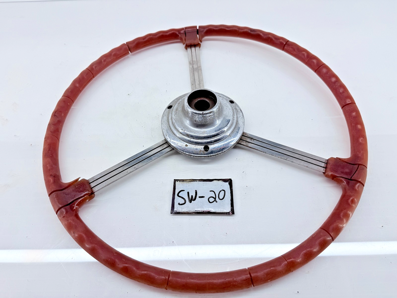Vintage ORIGINAL 1939 BUICK 8 EIGHT CHROME Flat Bar BANJO STEERING WHEEL SW-20