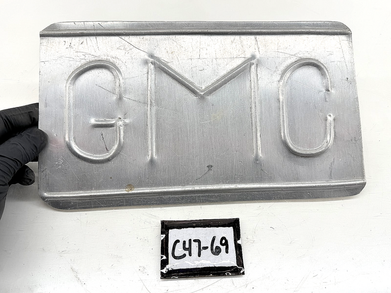 Vintage GMC Truck Aluminum Custom Embossed Logo Licence Plate C47-69