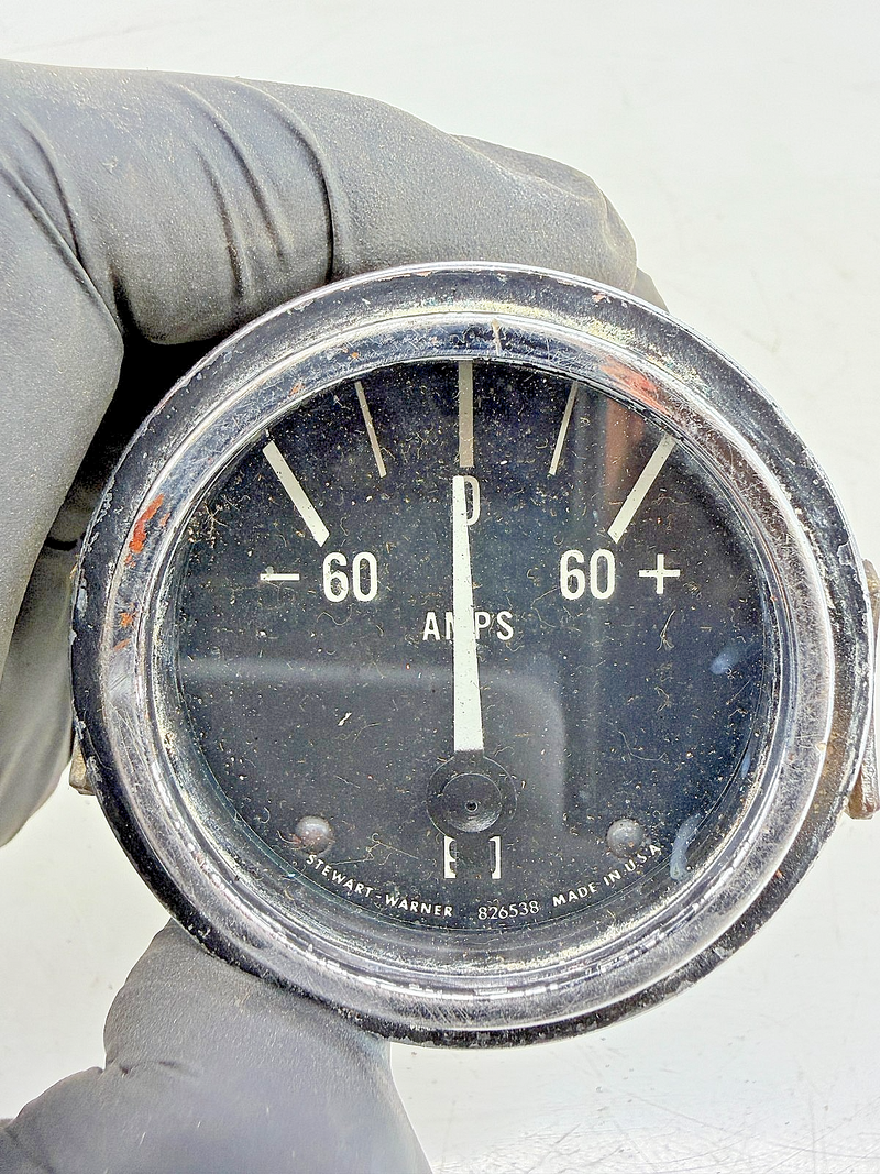 Vintage Stewart Warner Marine Deluxe Ammeter 60 Amp 1960s Boat SW 826538 C39-62