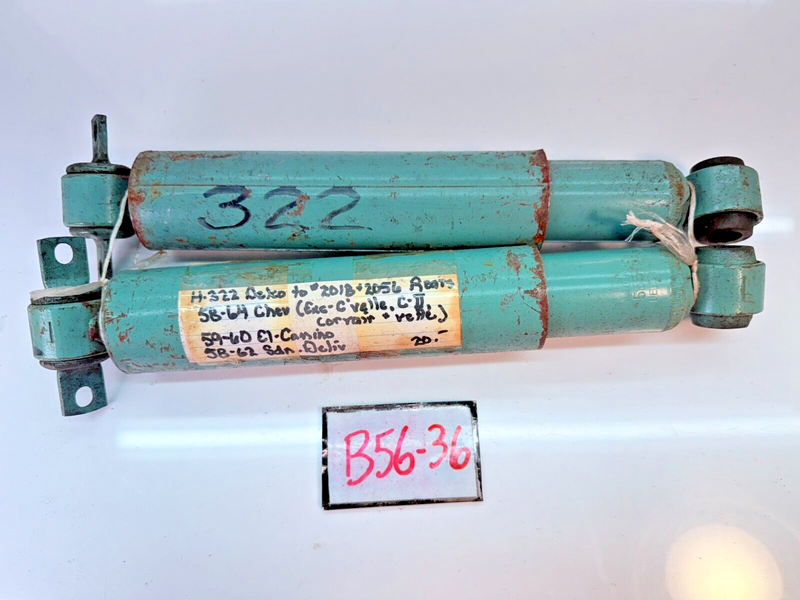 NOS Delco GM 1958 - 1964 Chevy El Camino Superide Rear Shocks Pair H-322 B56-36