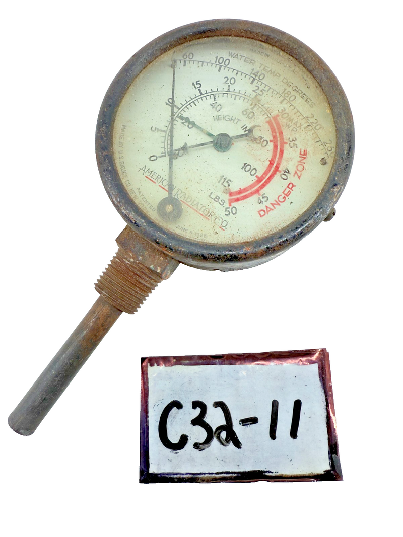 VINTAGE AMERICAN RADIATOR COMPANY GAUGE  C32-11