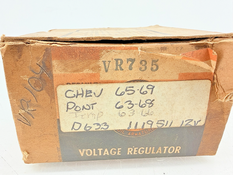 NOS 1963 - 1969 Chevrolet Pontiac Delco Voltage Regulator VR735 1119511 C74-10